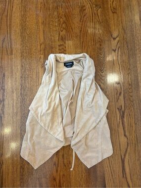 Bebe Vintage Y2K Cream Draped Open-Front Vest